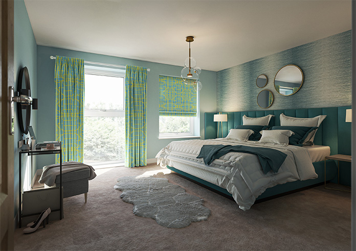 Bamboo Candy, Yellow Blue - Made To Measure Curtains - Image 8